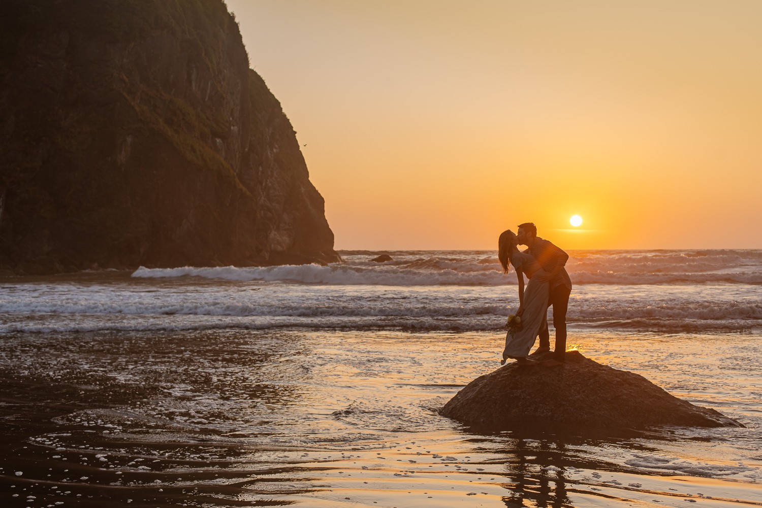 When planning your elopement on Ruby Beach, plan for sunset