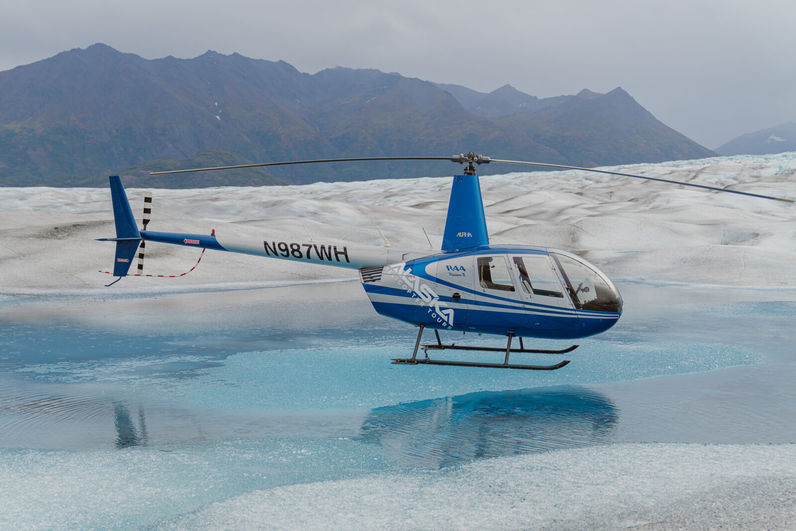 Take a helicopter ride during your elopement in alaska